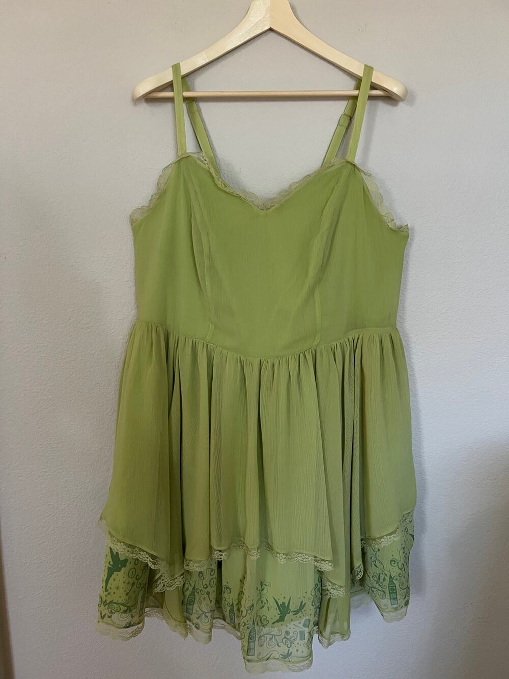 Disney Peter Pan Tinkerbell Lined Women's Dress Sz 2 2X Cosplay